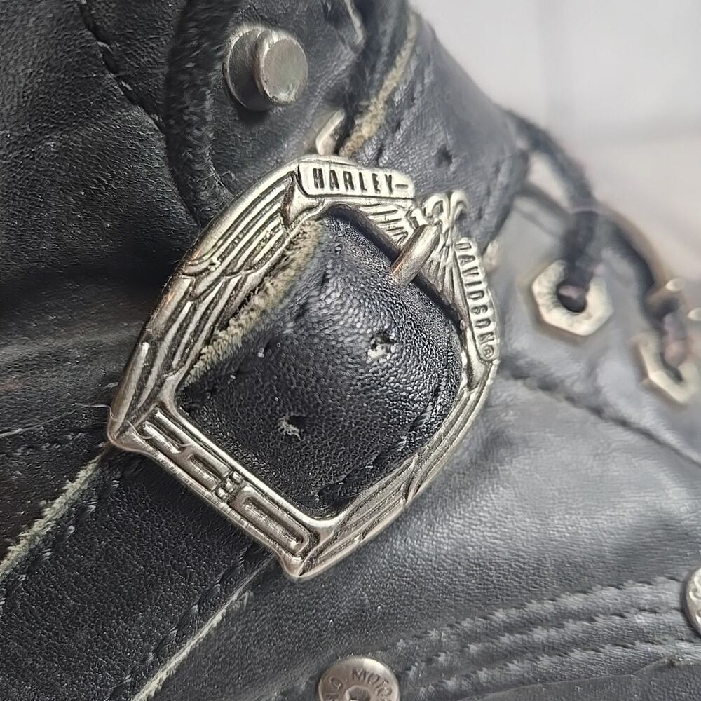 Harley Davidson Faded Glory Boots Women's Size 8.5 Black Leather Buckle 81024 - Picture 5 of 14